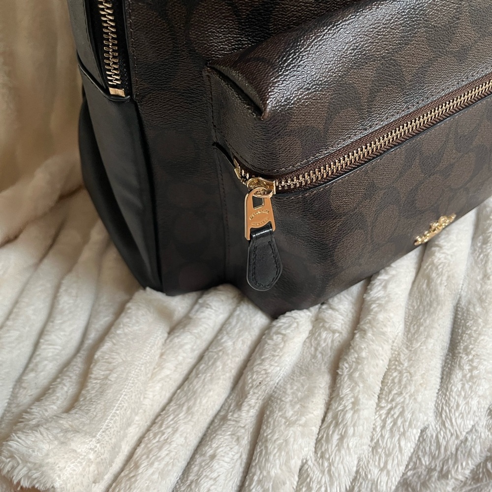 Coach Men's Brown Signature Backpack - Picture 8 of 16